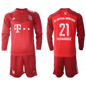 Camisolas de futebol FC Bayern München Lucas Hernandez 21 Criança Equipamento Principal 2021/22 Manga Comprida